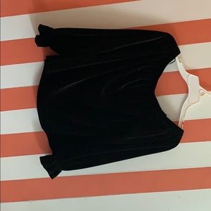 Off the shoulder velvet crop top